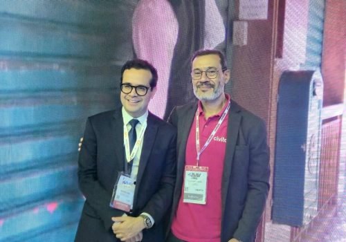 Gustavo Lopes, da Secretária de Turismo de SP, e Alexandre Oliveira, da Civitatis