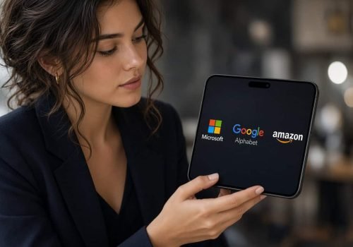As três maiores gigantes de tecnologia planejam desembolsar até R$ 3,42 trilhões em infraestrutura de IA este ano. - Imagem criada por inteligência artificial: Grok:: Olhar Digital
